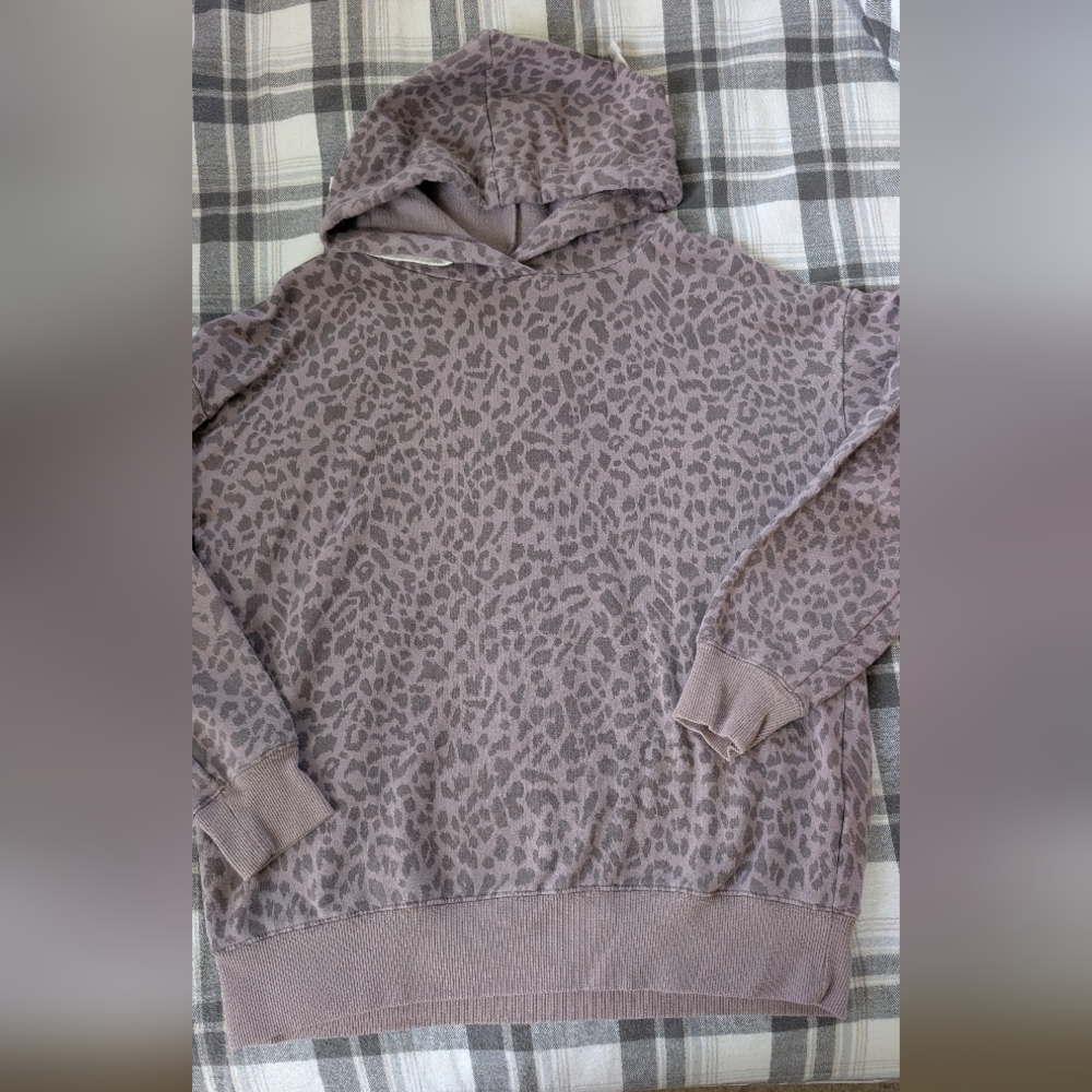 $$ Leopard Print Hooded Sweater